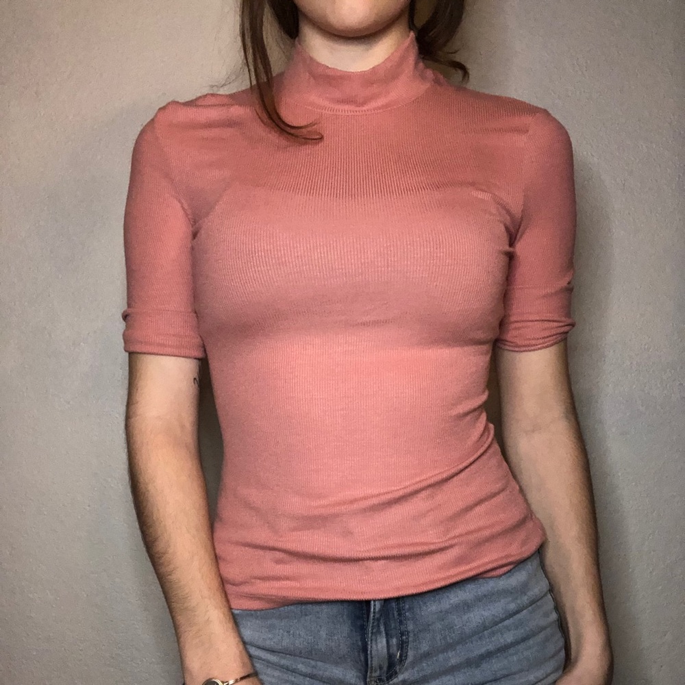 American Apparel Peach Turtleneck